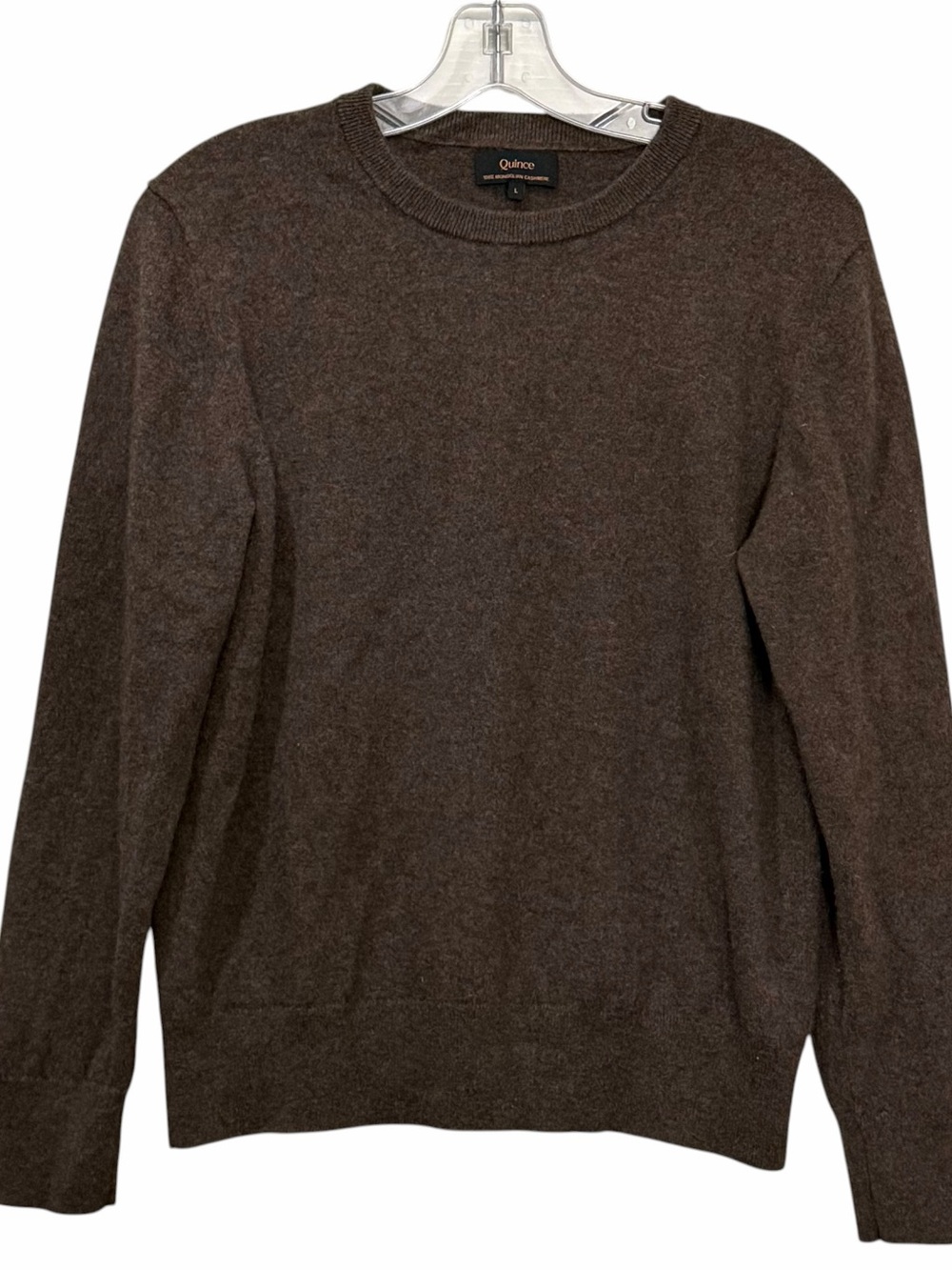 Quince Women’s Large Taupe Brown 100% Mongolian Cashmere Crewneck Sweater 0007